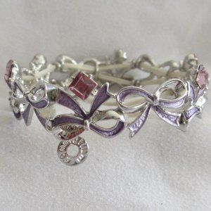 Equilibrium Stretchy Silver Tone Bracelet w/Purple